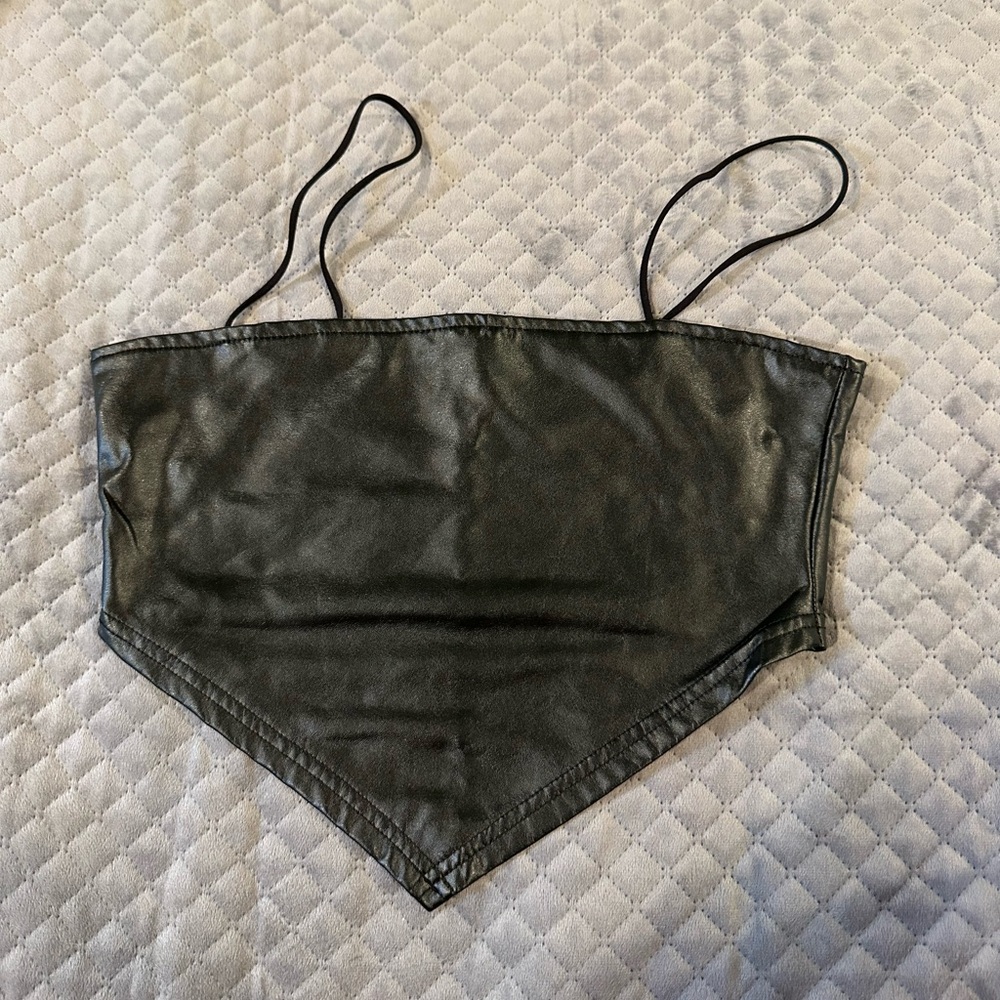 faux leather crop top